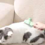 Fully Washable Ergonomic Handle One Button Self Cleaning Cat Hair Removal Comb - GreenFur