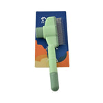 Fully Washable Ergonomic Handle One Button Self Cleaning Cat Hair Removal Comb - GreenFur