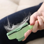 Fully Washable Ergonomic Handle One Button Self Cleaning Cat Hair Removal Comb - GreenFur