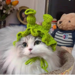 Fun and Playful Pet Shrek Cosplay Headpiece for Cats and Small Dogs - GreenFur