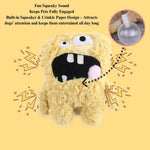 Fun Interactive Monster Plush Dog Toy with Squeaker - GreenFur