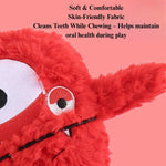 Fun Interactive Monster Plush Dog Toy with Squeaker - GreenFur