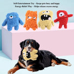 Fun Interactive Monster Plush Dog Toy with Squeaker - GreenFur