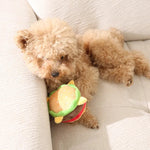 Funny Food Shape Crinkle Squeaky Pet Dog Plush Toys - GreenFur