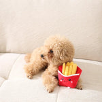 Funny French Fries Shape Crinkle Squeaky Pet Dog Plush Toys - GreenFur