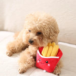 Funny French Fries Shape Crinkle Squeaky Pet Dog Plush Toys - GreenFur