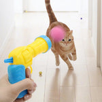 Funny Interactive Colorful Plush Fuzzy Ball Cat Toy Launcher - GreenFur