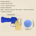 Funny Interactive Colorful Plush Fuzzy Ball Cat Toy Launcher - GreenFur