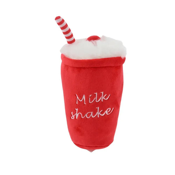 Funny Milkshake Shape Crinkle Squeaky Pet Dog Plush Toys - GreenFur