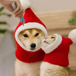 Funny Pompon Crocheted Cap Winter Dog Hat Knit Headwear, Red - GreenFur