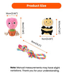 Garden Topic Dog Plush Rope Toy Bundle Play Gift Set - GreenFur