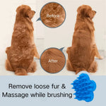 Gentle for Wet or Dry Coat Care Flower - Shaped Silicone Pet Brush - GreenFur
