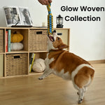 Glow in the Dark Tug - of - War Polyester Woven Strip Dog Chew Toy - GreenFur