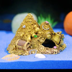 Gold Treasure Resin Hiding Cave Ornament for Aquarium Decoration - GreenFur