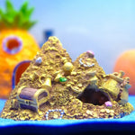 Gold Treasure Resin Hiding Cave Ornament for Aquarium Decoration - GreenFur