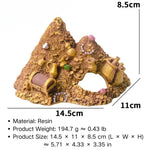 Gold Treasure Resin Hiding Cave Ornament for Aquarium Decoration - GreenFur