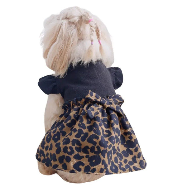 Gothic Bowknot Leopard Print Dress for Pets - GreenFur