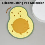 Green Avocado Style Silicone Pet Licking Mat with Suction Cups - GreenFur