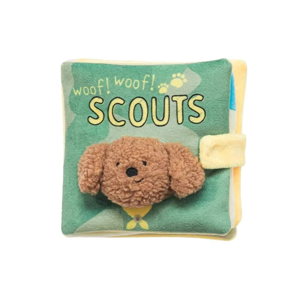 Green Book Shaped Interactive Dog Plush Toy for Treat Dispensing - GreenFur