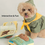 Green Book Shaped Interactive Dog Plush Toy for Treat Dispensing - GreenFur