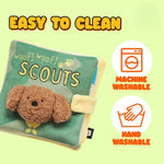 Green Book Shaped Interactive Dog Plush Toy for Treat Dispensing - GreenFur