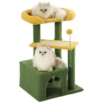 Green Multi - Level Kitty Tower for Small and Medium Cats - GreenFur