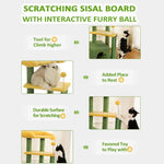 Green Multi - Level Kitty Tower for Small and Medium Cats - GreenFur