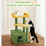Green Multi - Level Kitty Tower for Small and Medium Cats - GreenFur