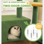 Green Multi - Level Kitty Tower for Small and Medium Cats - GreenFur