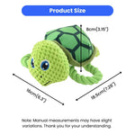 Green Turtle Style Tug - of - War Squeaky Plush Dog Toy with Rope - GreenFur