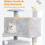 Grey Cat Scratching Post Condo Large Cat Tree Tower - GreenFur