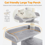 Grey Cat Scratching Post Condo Large Cat Tree Tower - GreenFur