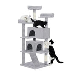 Grey Cat Scratching Post Condo Large Cat Tree Tower - GreenFur