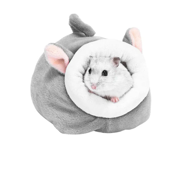 Grey Fleece Cotton Winter Pet Bed Warm Cozy Nest for Hamsters - GreenFur