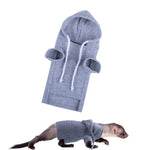 Grey Red Warm Ferret Sweater Cozy Stylish Clothing for Ferrets - GreenFur