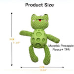 Grid PU Frog Squeaky Dog Chew Toy - GreenFur