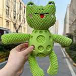Grid PU Frog Squeaky Dog Chew Toy - GreenFur