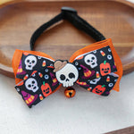 Halloween Adjustable Cozy Polyester Pet Collar Bow with Bell - GreenFur