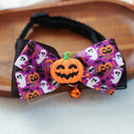 Halloween Adjustable Cozy Polyester Pet Collar Bow with Bell - GreenFur