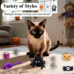 Halloween Cat Toy Set 18 Pack Pumpkin Bat Spider Chew Interactive Toys - GreenFur