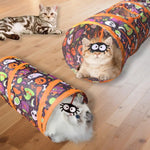 Halloween Foldable Multi - Style Easy to Clean Polyester Cat Tunnel - GreenFur