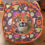 Halloween Foldable Multi - Style Easy to Clean Polyester Cat Tunnel - GreenFur