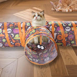 Halloween Foldable Multi - Style Easy to Clean Polyester Cat Tunnel - GreenFur
