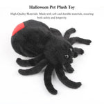 Halloween Plush Spider Cat Toy Chew Bite Interactive Play - GreenFur