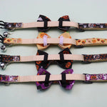 Halloween Pumpkin Bow Style Adjustable Nylon Cat Collar with Bell - GreenFur