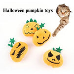 Halloween Pumpkin Cat Toy Durable Bite Resistant with Squeaker - GreenFur