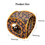 Halloween Pumpkin Cat Tunnel Toy Foldable Square Play Tube - GreenFur