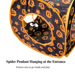 Halloween Pumpkin Cat Tunnel Toy Foldable Square Play Tube - GreenFur