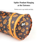 Halloween Pumpkin Cat Tunnel Toy Foldable Three Way Play Tube - GreenFur