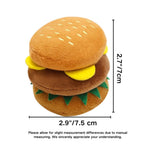 Hamburger Plush Dog Toy with Squeaker Soft Interactive Chew Toy - GreenFur
